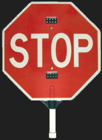 Flashing School Crossing Guard Sign